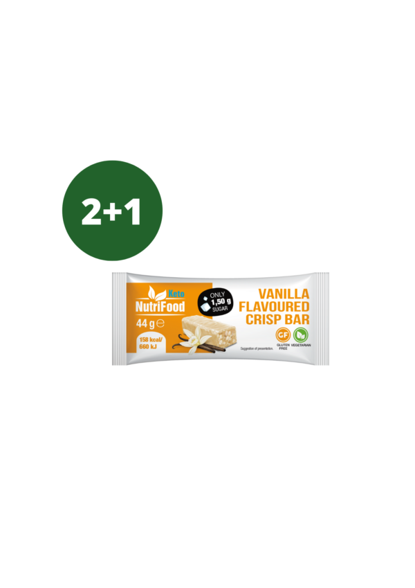 Nízkosacharidová křupavá tyčinka s vanilkovou příchutí 2+1 ZDARMA - Image 2